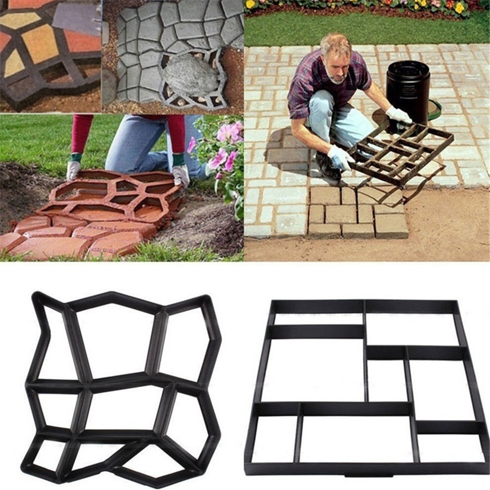 Plastic Garden Path mate Stone Mold Concrete Stepping Pavement Paver Mould Making DIY Paving Mould for Home Garden