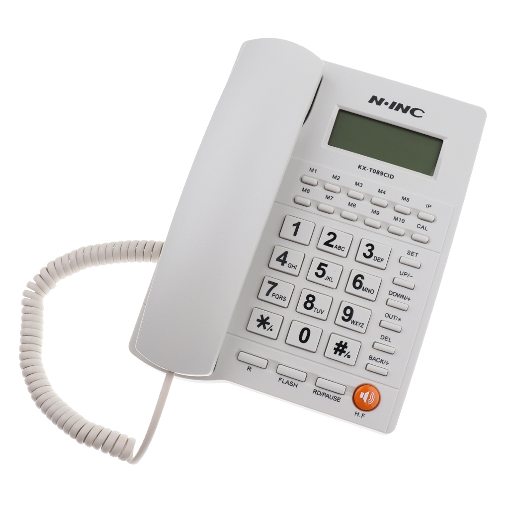Landline Phone Corded Home Office Desk Telephone Backlit Display Caller ID