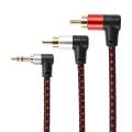 90degree 3.5mm jack to 2RCA Audio Cable Wrapped Shielded For Speakers Amplifier Mixer