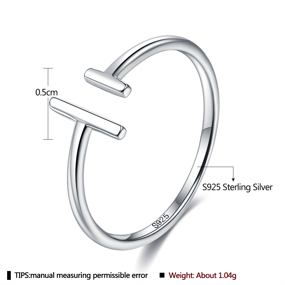 SILVERHOO Authentic 925 Sterling Silver Rings For Women Minimalist Open Adjustable Finger Rings Female Fine Jewelry New Arrival