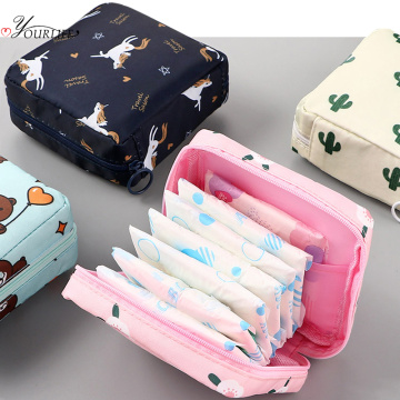 OYOREFD Waterproof Tampon Storage Bag Cute Sanitary Pad Pouches Portable Makeup Lipstick Key Earphone Data Cables Organizer