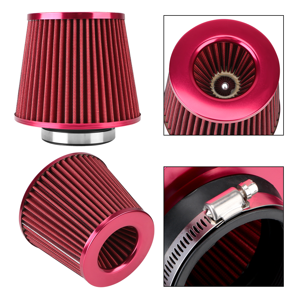 76MM 3 Inch High Flow Cold Air Intake Filter Universal Induction Kit Car Accessories Car Air Filters Sport Power Mesh Cone