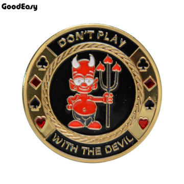 Poker Card Guard Protector Metal Token Coin with Plastic Cover Metal Poker Chip set Texas Hold'em Dealer Devil Button