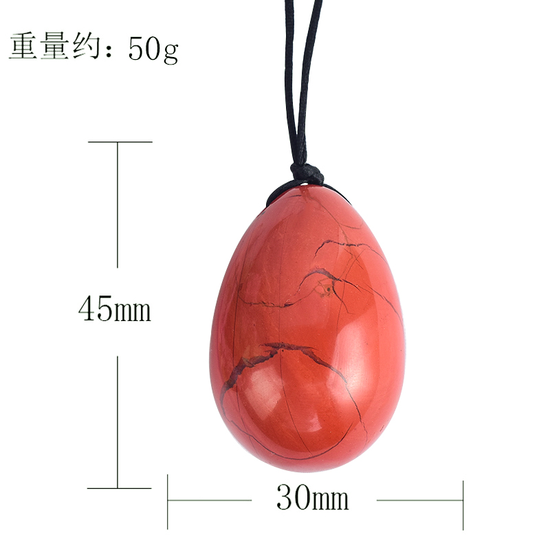 Drilled Jade eggs 3 pcs Natural Redstone Gemstone Yoni Eggs for Kegel Exercise for Women Health Care Body Massager