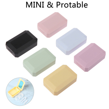 Mini Contact Lens Case With Mirror Beauty Lens Case Contact Lens Storage Box Can