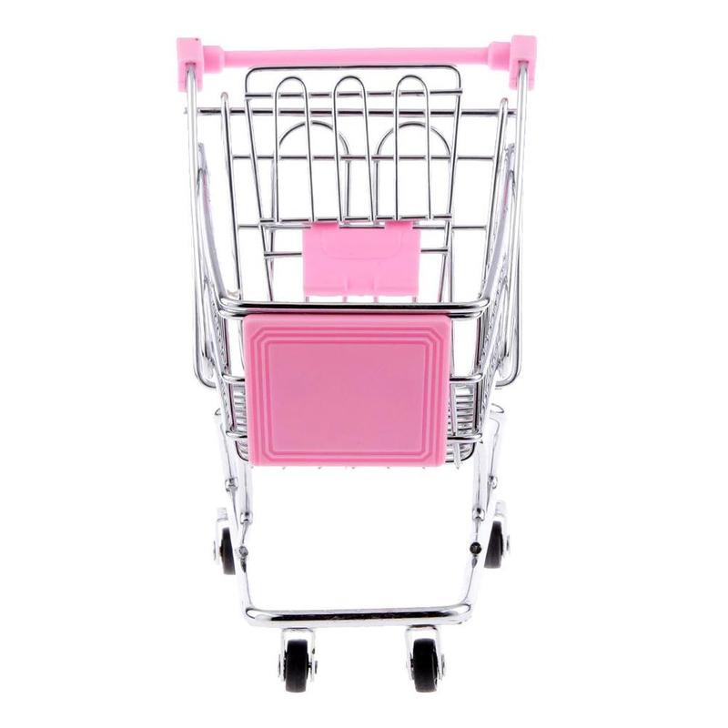 Pretend Play Metal Mini Shopping Cart Supermarket Handcart Storage Trolley Toy Office Decor Wonderful Gift For Children