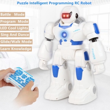 Multi-function Puzzle RC Robot Smart Programming Glide Walk Switch Battle Mode Sing Dance Cool Light Children's Eduaction RC Toy