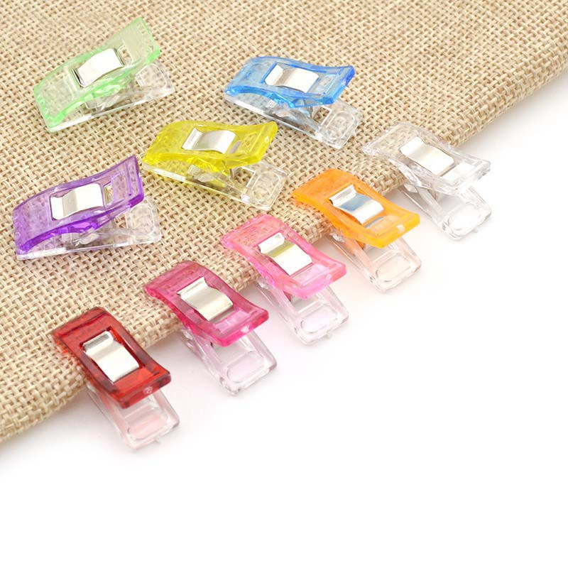 50PCS DIY Patchwork Plastic Clothing Clips Holder For Fabric Quilting Craft Sewing Knitting Garment Clips