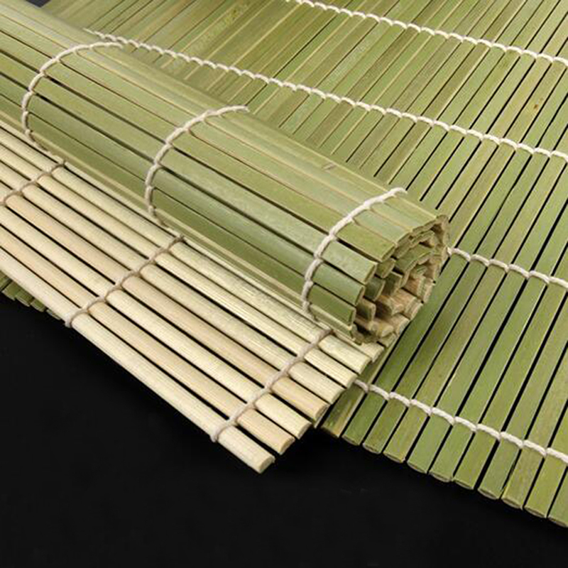 New 1Pcs Sushi Tool Green Bamboo Rolling Mat DIY Onigiri Rice Roller Chicken Roll Hand Maker Kitchen Sushi Maker Tools 24 * 24cm