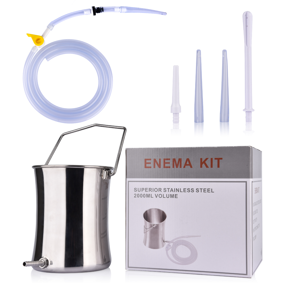 Health Flusher Constipation Wash Enema Bucket Kit for Colon Cleansing with Silicone Hose Anal Vagina Cleaner Washing Enema set