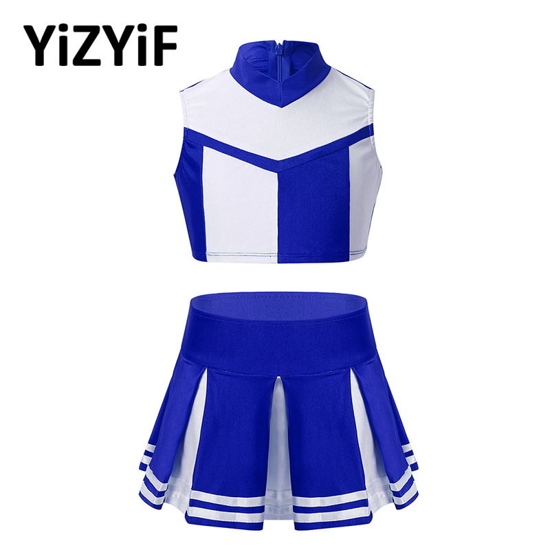 Student Cheerleader Costume Kids Girls School Dance Costume Cheerleader Uniform Sports Competition Stage Performance Clothing