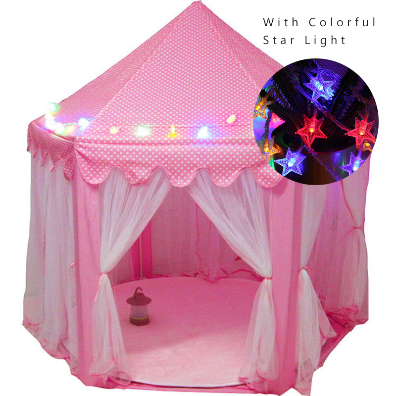 Tiny House Hexagon Children Tents Kids Play Game Activity Fairy Portable Foldable Princess Castle Indoor Toy For Boys Girls Gift