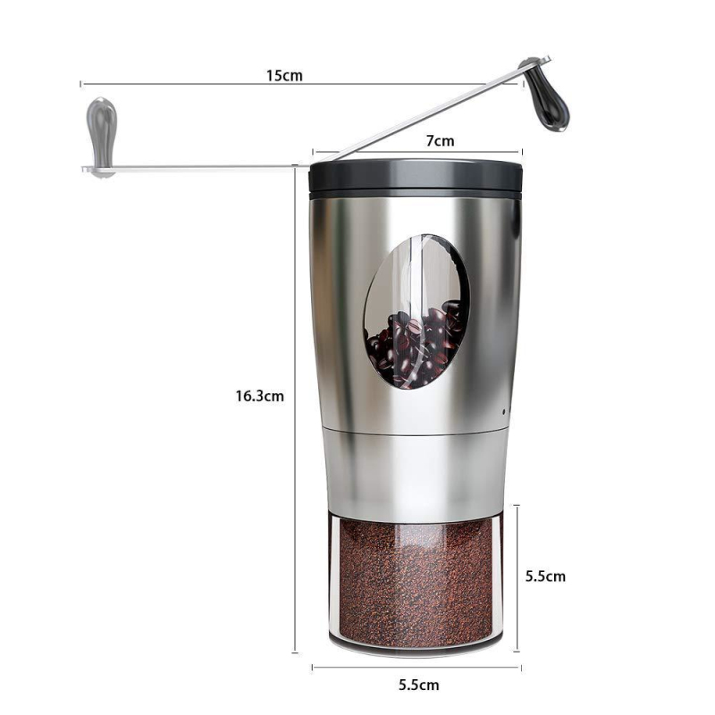 Manual Coffee Grinder Stainless Steel Foldable Handle Coffee Bean Mill Cleaning Portable Hand-cranked Kitchen Coffee Grinders