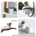 New 2 Pieces Pottery Planters Modern Wall Hanging Flower Pots with Metal Stands Small Flower Vase Home Wall Decoration