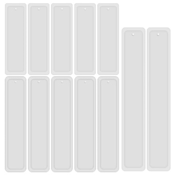 12 Pcs/Set Rectangle Silicone Bookmark Mold DIY Bookmark Mould Making Epoxy Resin Jewelry