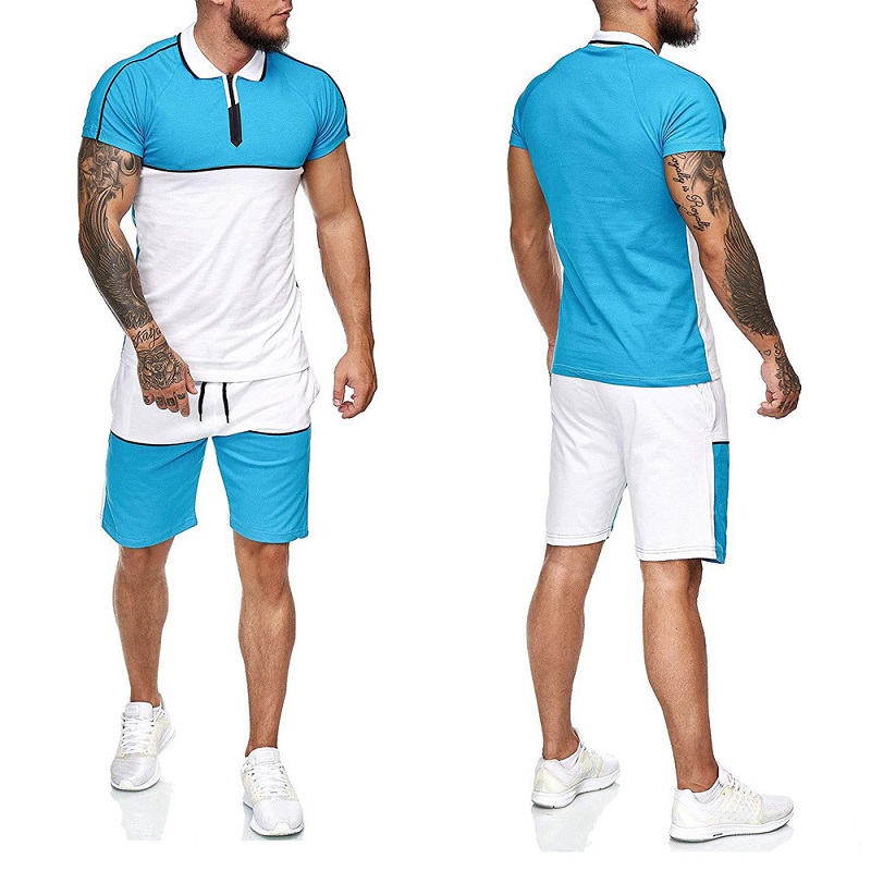 Summer men's sportswear short-sleeved + shorts suits, men's fitness wear, men's marathon jogging wear and men's casual wear.