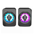 USB Wired Computer Speaker Colorful LED Light Stereo Subwoofer Bass Speaker Surround Sound Box For PC Laptop Phone Tablet MP4