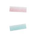 2Psc Dustproof Silicone Keyboard Cover Protector Protective For HP 15.6 inch BF Clear Pink+Green