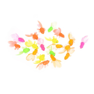 Wholesale 20pcs/pack mini colorful Plastic Simulation vivid Small Goldfish Soft Rubber Gold Fish Random Color 4cm