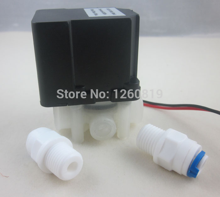 24V 1/4" Waster Auto Flush Water Solenoid Valve with Restrictor for RO Reverse Osmosis System