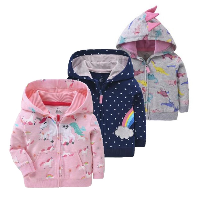 Spring Jacket For Baby Girl clothing Cartoon Unicorn Cotton Zipper Coats Outwear Newborn Baby Jackets Infant Costume Outerwear