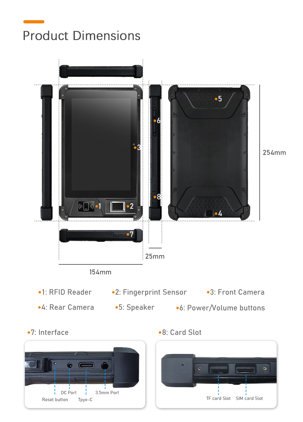 Large Memory Touch Screen Biometric Tablet Pc