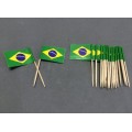 Mini 50Pcs Brazil Toothpick Flags Paper Food Picks Cake Toothpicks Cupcake Toppers Fruit Cocktail Sticks Decoration Toothpicks