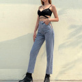 （Love Aing）Fall 2020 New High Waist Side Chain Hollow Design Women's Slim Casual Straight Leg Pants