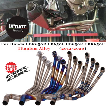 Motorcycle Full Exhaust System Modify Titanium Alloy Front Link Pipe For Honda CBR650R CB650F CB650R CBR650F 2014-2018 2019 2020
