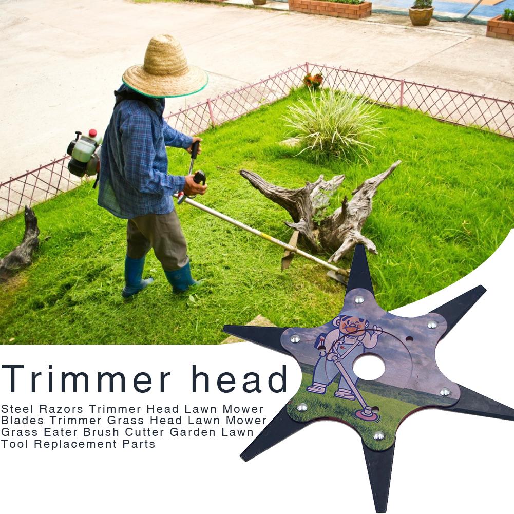 6 Blades Grass Trimmer Head 65Mn Brush Cutter Weed Brush Cutting Head Easy Cutting Garden Power Tool Accessories for Lawn Mower