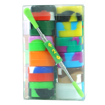 24pcs 5ml Silicone wax Concentrate Container Oil Box Dabber Silicone Storage Container cigarette with 1 carving tool