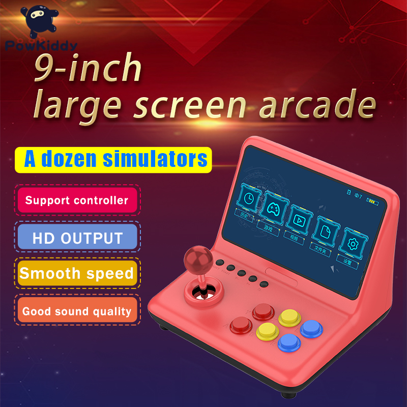 POWKIDDY A12 9 Inch Joystick Arcade A7 Architecture Quad-Core CPU Simulator Video Game Console New Game Children's Gift