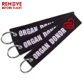 Motorcycle Keychain Embroidery Organ Donor key chain Key Fobs llavero coche For safety luggage tag Aviation Gift 3PCS/lot