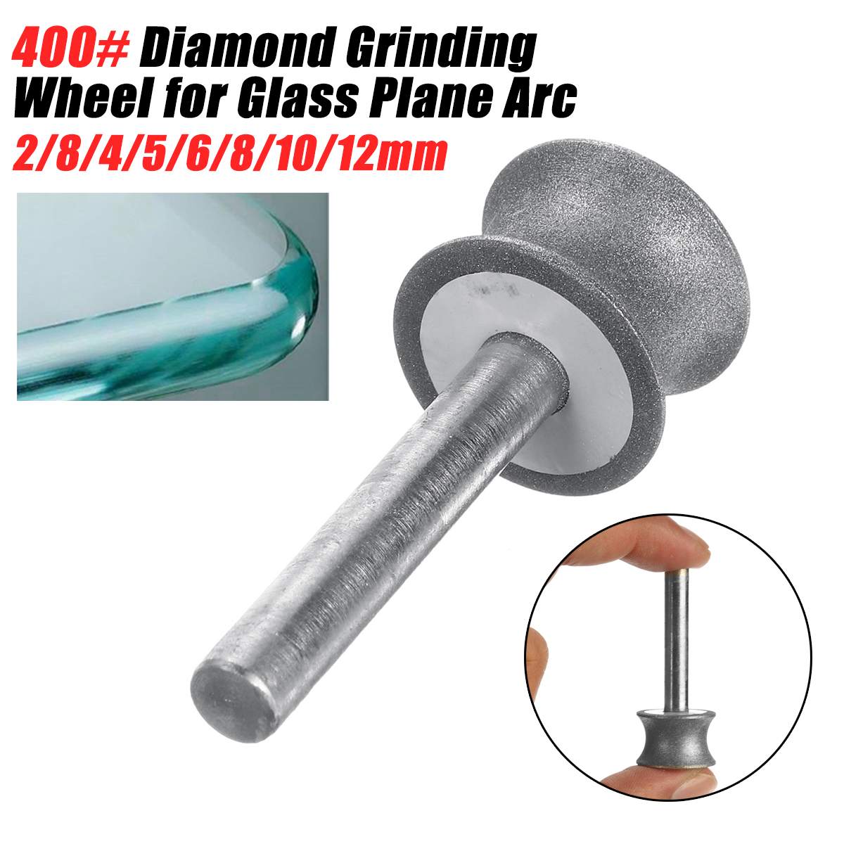 New 3-12mm Diamond Grinding Wheel Grinding Wheel for Glass Airplane Straight Edge Chamfer 6mm Shank Diamond Grinding Wheel