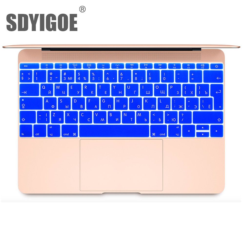 Russian Keyboard Cover Skin UK Silicone For Macbook 12"A1534 Retina for Pro 13" Not with touch bar A1708 Dustproof Film