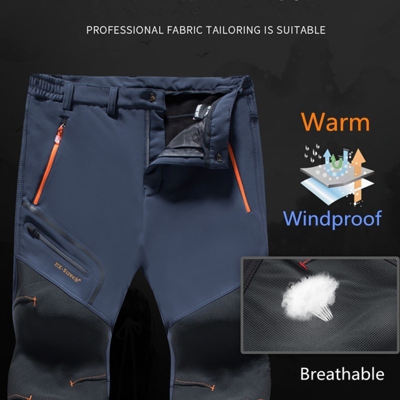 ZOGAA Men's Autumn Winter Thicken Outdoor trouser Waterproof Sports Pants Wear-resistant Pants For Hiking Climbing Fishing L-6XL
