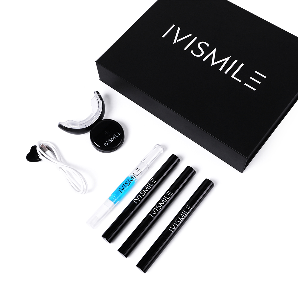 IVISMILE Wireless Teeth Whitening Kit Dental Tooth Bleaching Gel Kits with Led Light Desensitization Gel Tooth Whitener gel 35CP