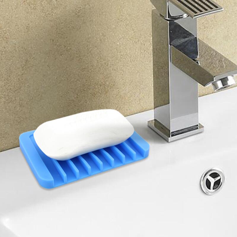 Bathroom Silicone Flexible Soap Dishes Storage Holder Soapbox Plate Tray Drain Creative Bath Tools Soap Dishes