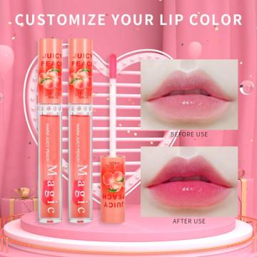 TEAYASON Juicy Peach Lip Gloss Color Changing Moisturizing Pink Lipstick Niche Waterproof Long Lasting Cosmetics Makeup TSLM2