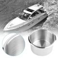 4pcs Car Stainless Steel Recessed Drop In Cup Drink Holder RV Camper Interior Accessories For Marine Boat Motorhome Van Truck