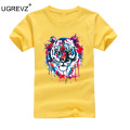 Big Boys t shirt for Kids Short Sleeve Cotton Summer Teenage Clothes Tops Tiger head t-shirt Toddler Girl tshirt 6 8 10 12 Year