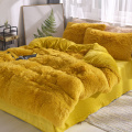 Faux Fur Comforter Bedding Set 21 Colors Coral Fleece Fitted Sheet Duvet Cover Bedcover Bedspread on Bed Sheet with Elastic Band
