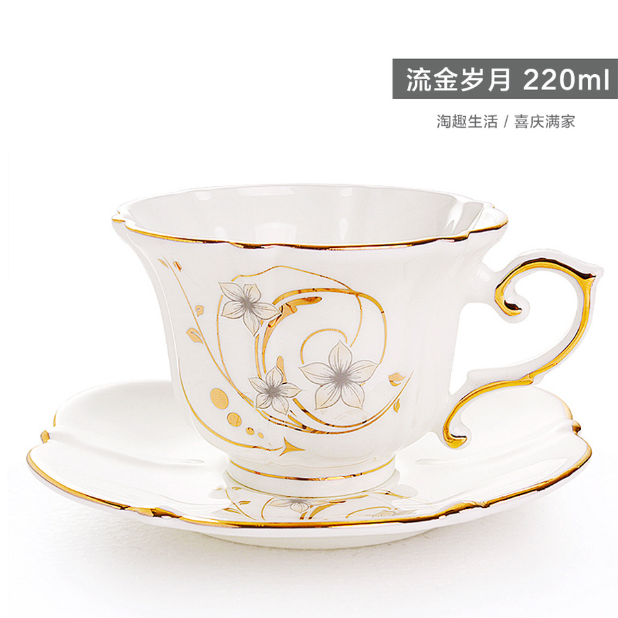 European Ceramic Tea Coffee Set English Luxury Royal Classic Bone China Tea Cups And Saucer Sets Ceramic Coffee Cup Rose HH50BD