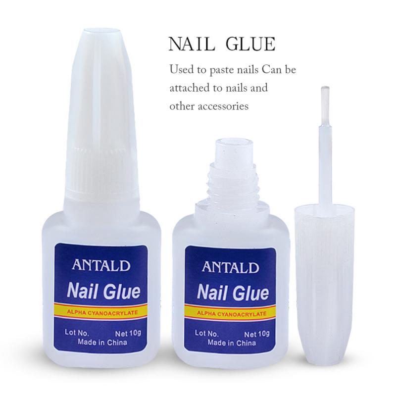 10g Fast Drying Nail Glue with Brush for False Nails Glitter Rhinestones 3D Decoration Makeup Cosmetic Tools