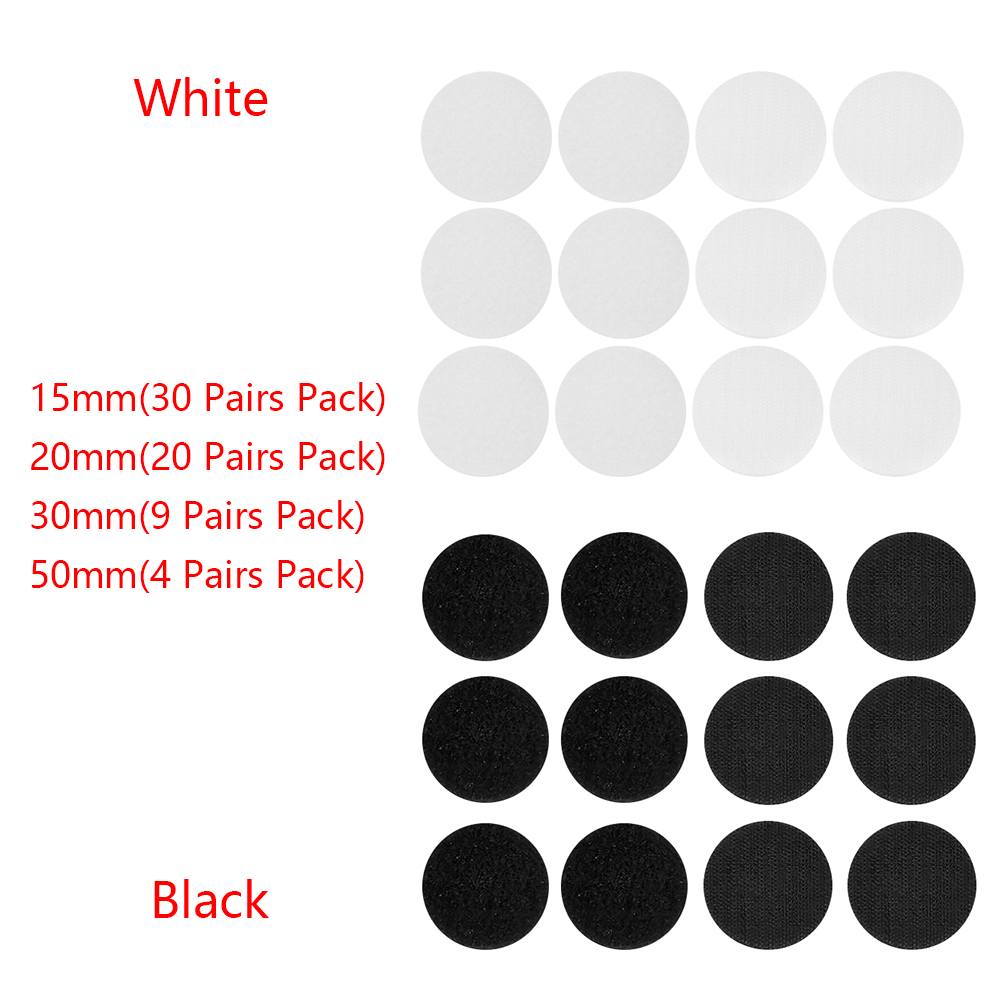 5 Pairs Double-sided Fixed Magic Sticky Self Adhesive Hook Loop Round Pads Craft Tape Bedcloths Sofa Carpet Non-slip Holder