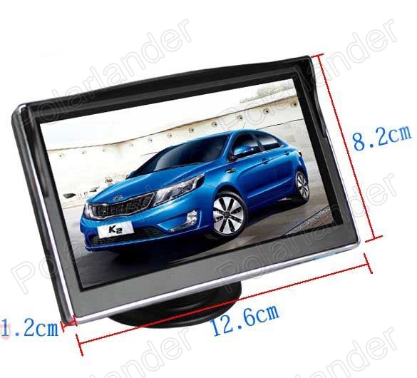 HD Car digital color TFT LCD Monitor 5 inch Car monitor display 2ch Video input for Car Rearview Camera reverse priority
