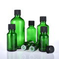 6pcs/lot 100ml 50m 30ml 20ml 15ml 10ml 5ml 1/3oz 1oz Thick Green Essential Oil Glass Bottles With Black Cap Glass Containers
