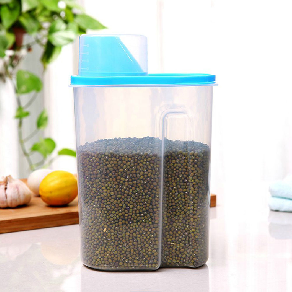 2.5L Large Rice Cereal Bean Dry Food Storage Dispenser Container Lid Sealed Box