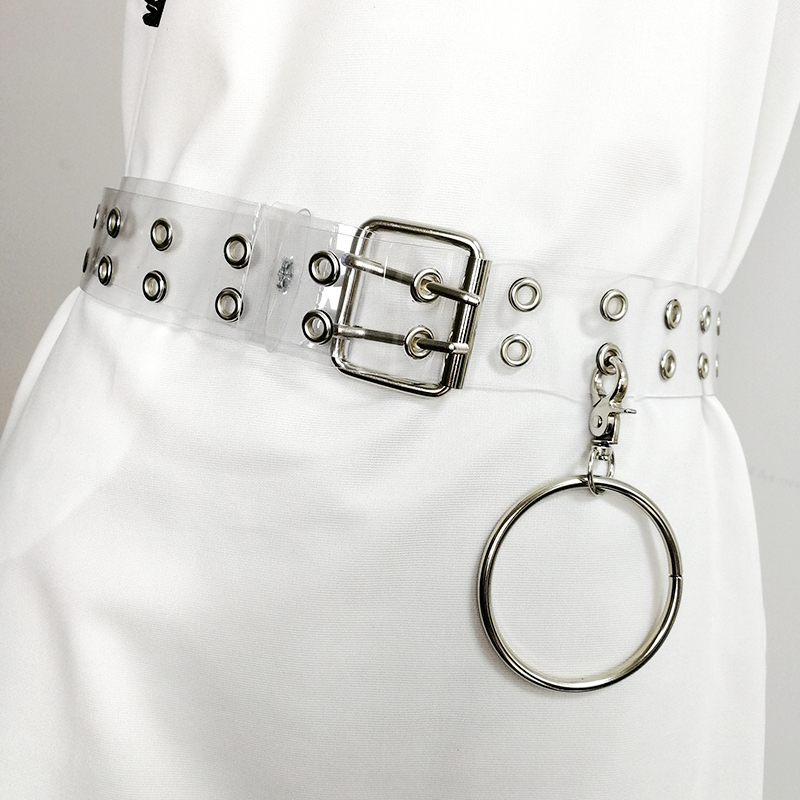 Transparent belt woman waist white belts for women plus size PVC cinturon mujer designer jeans clear punk gothic cummerbunds