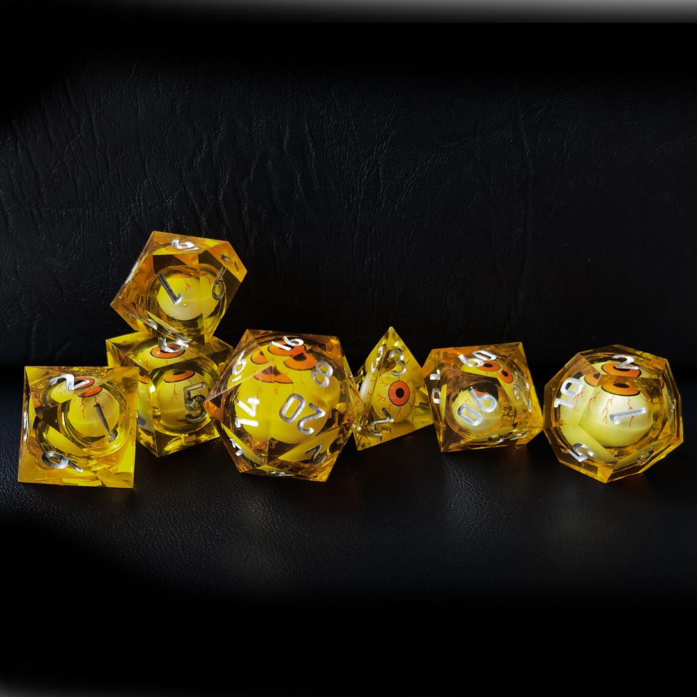 Liquid Core Sharp Edge Resin Polyhedral Dnd Dice Set 2